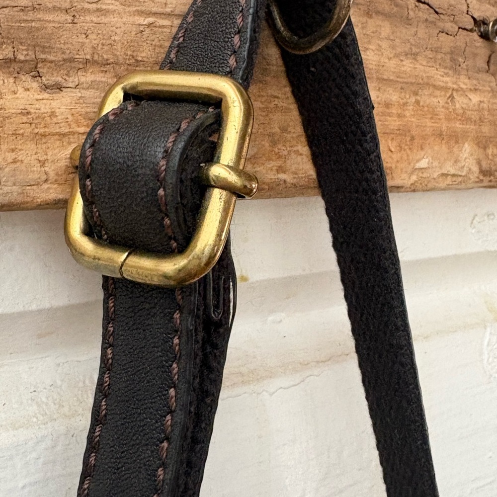 Fossil Dark Black Leather Crossbody Bag - Picture 5 of 7